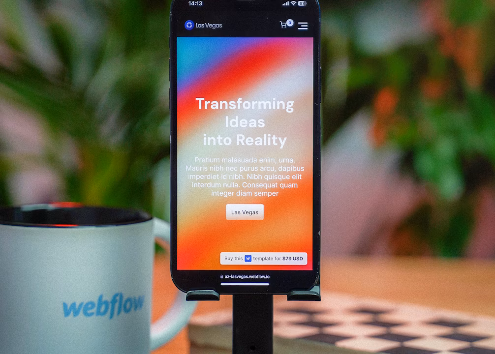 Mobile app screens on devices